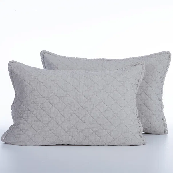 Ζεύγος Μαξιλαροθήκες Καπιτονέ (52x72) Nef-Nef Homeware Serenity Bruno Silver