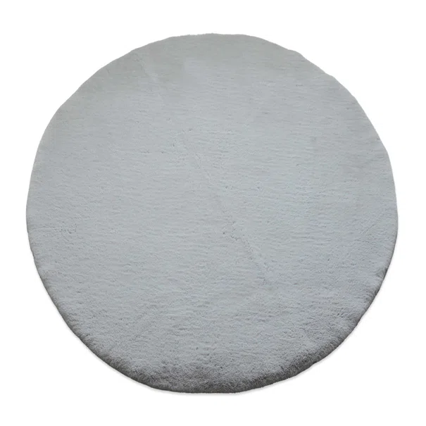 Στρογγυλό Χαλί Γούνινο (Φ160) New Plan Puffy FC6 Light Grey