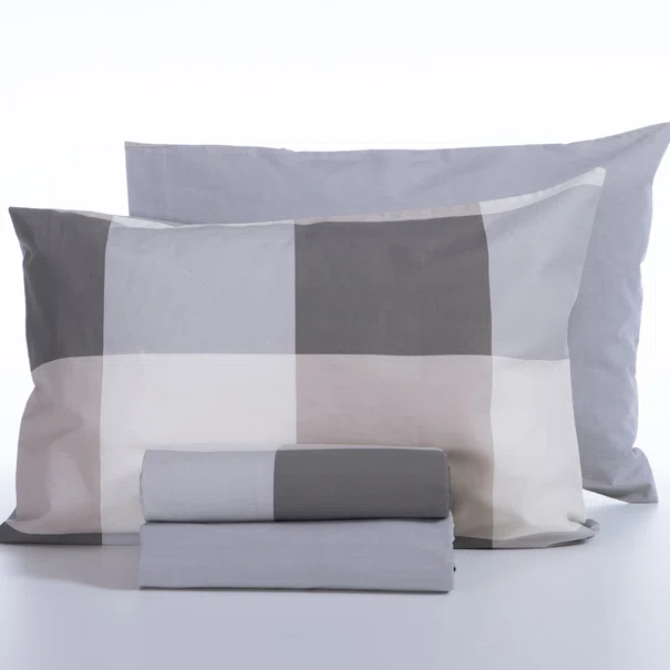 Σεντόνια Διπλά (Σετ) Nef-Nef Homeware Casual Check Grey