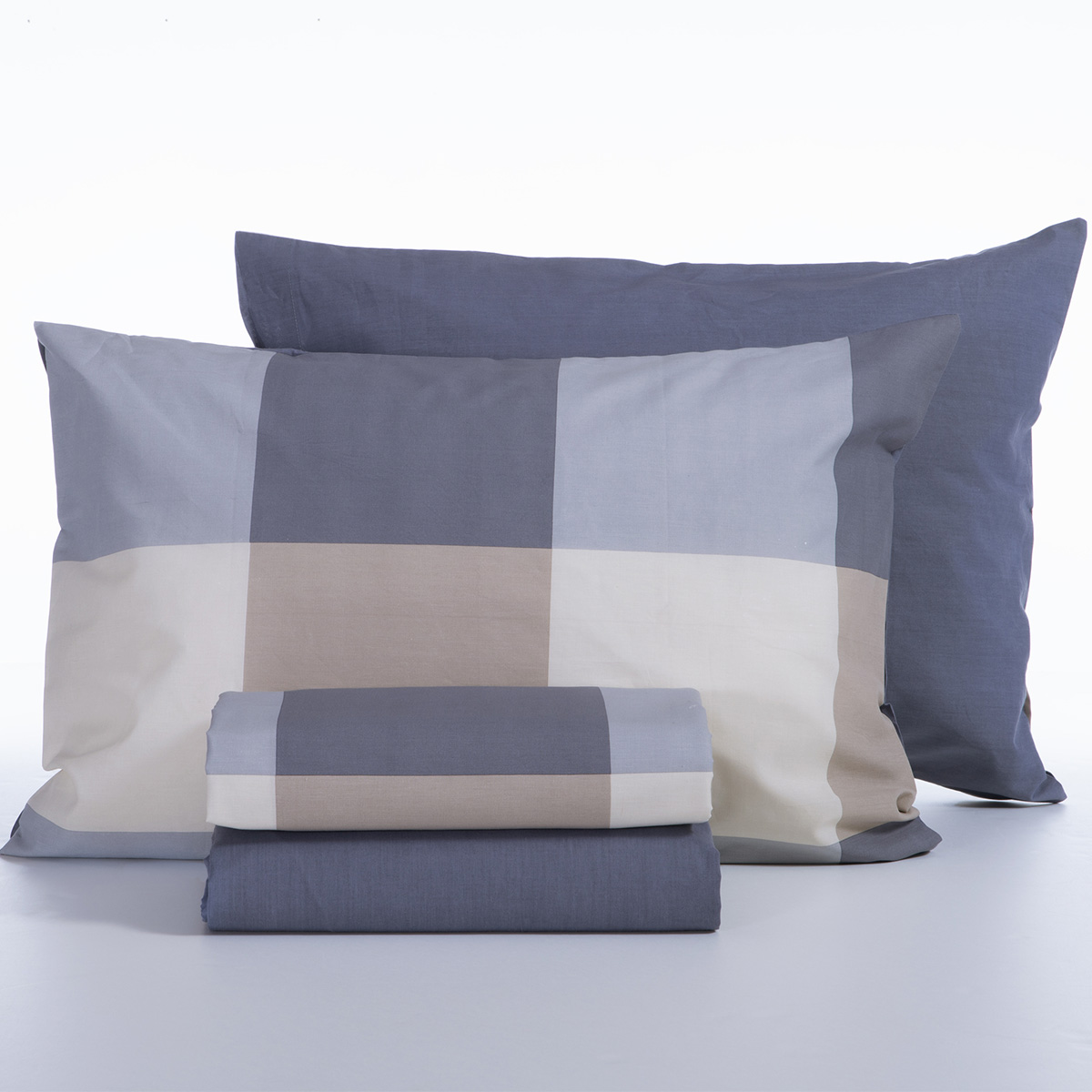 Σεντόνια Υπέρδιπλα (Σετ) Nef-Nef Homeware Casual Check Denim Λευκά Είδη Κρεβατοκάμαρας Σετ Nef - Spitishop