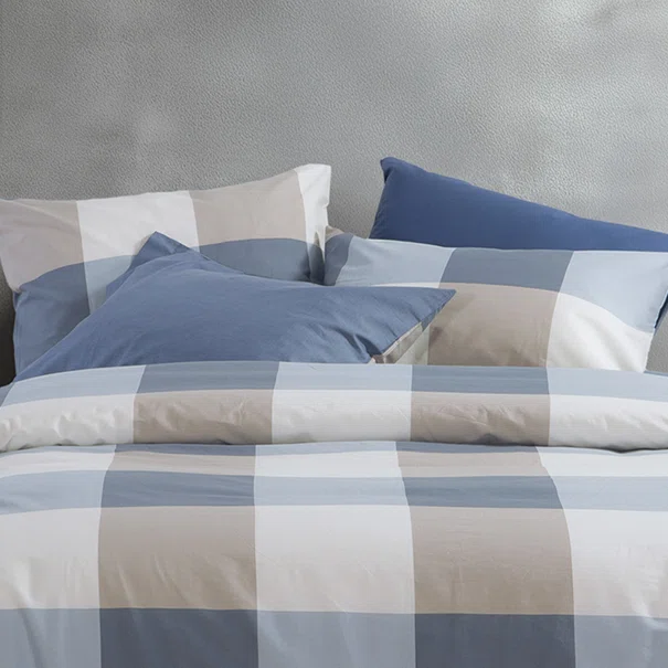 Μαξιλαροθήκη (52x72) Nef-Nef Homeware Casual Check Denim