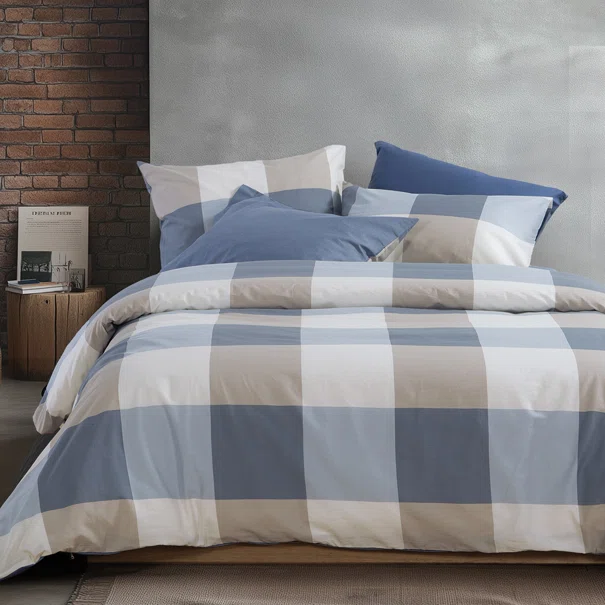 Σεντόνια Διπλά (Σετ) Nef-Nef Homeware Casual Check Denim