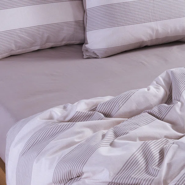 Σεντόνια Μονά (Σετ) Nef-Nef Homeware Casual Stripe Ecru