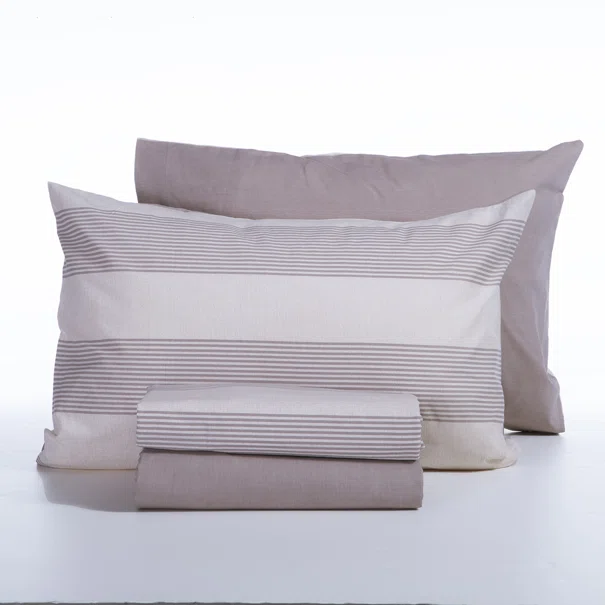 Σεντόνια Μονά (Σετ) Nef-Nef Homeware Casual Stripe Ecru