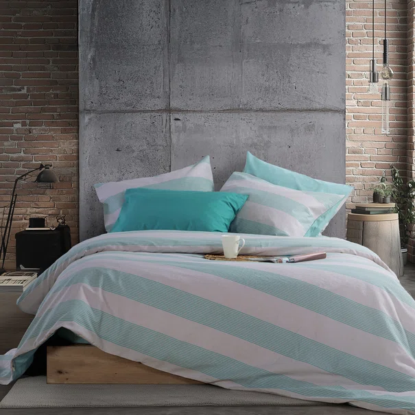 Σεντόνια Υπέρδιπλα (Σετ) Nef-Nef Homeware Casual Stripe Petrol