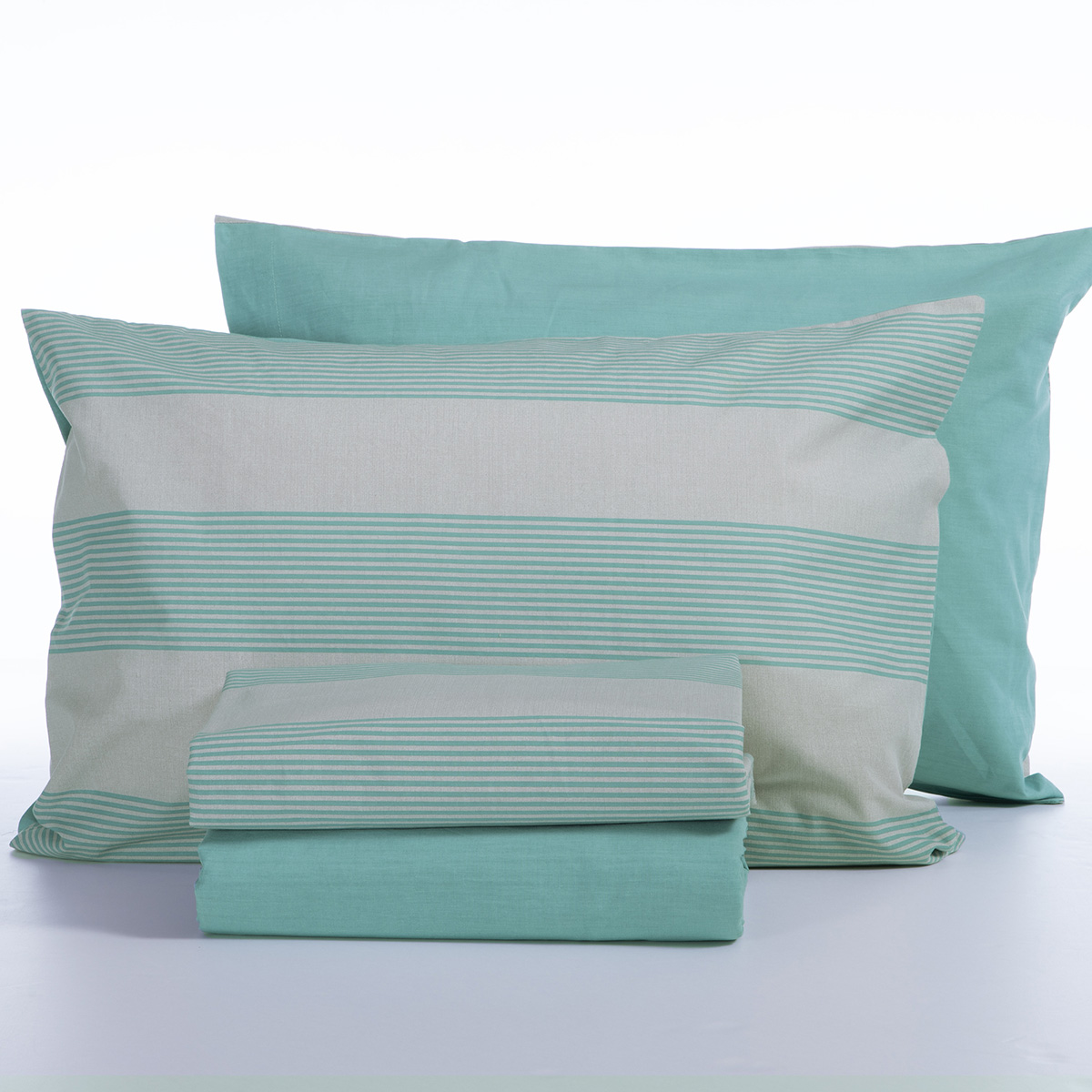 Σεντόνια Μονά (Σετ) Nef-Nef Homeware Casual Stripe Petrol Λευκά Είδη Κρεβατοκάμαρας Σετ Spitishop