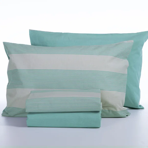 Σεντόνια King Size (Σετ) Nef-Nef Homeware Casual Stripe Petrol