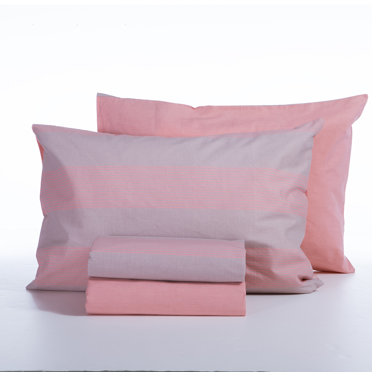 Σεντόνια Υπέρδιπλα (Σετ) Nef-Nef Homeware Casual Stripe Peach Λευκά Είδη Κρεβατοκάμαρας Σετ Nef - Spitishop