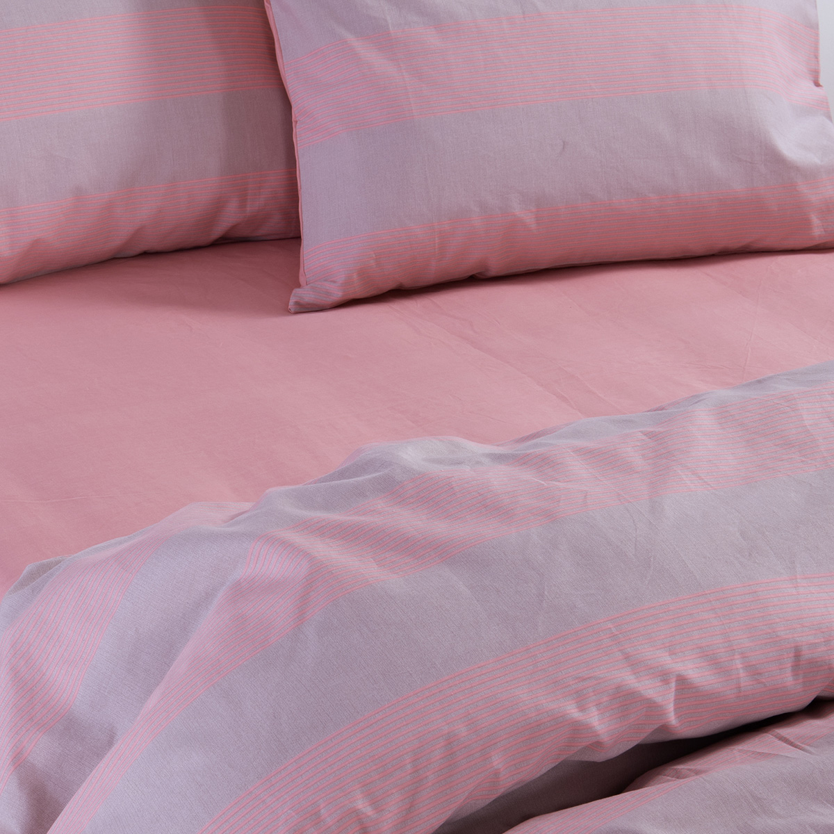 Σεντόνια Μονά (Σετ) Nef-Nef Homeware Casual Stripe Peach