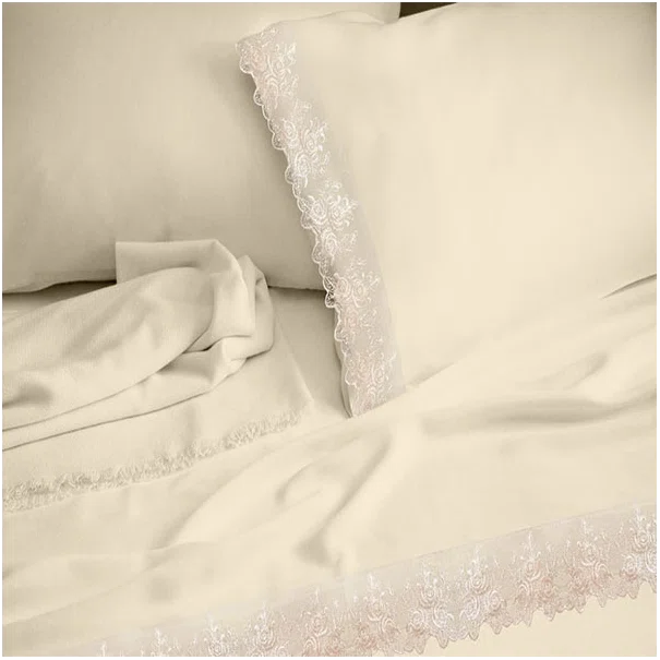 Νυφικό Κουβερλί (Σετ 220x240) Makis Tselios Lace Ecru