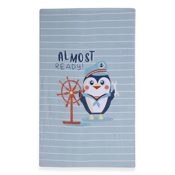 Παιδική Πετσέτα Θαλάσσης (70x120) Nef-Nef Homeware Penguin L.Blue