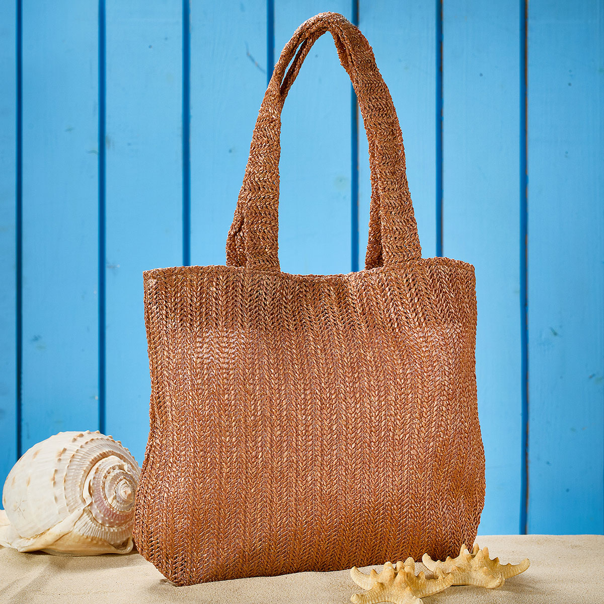 Ψάθινη Τσάντα Θαλάσσης (30x25x39) Whitegg BAG-21