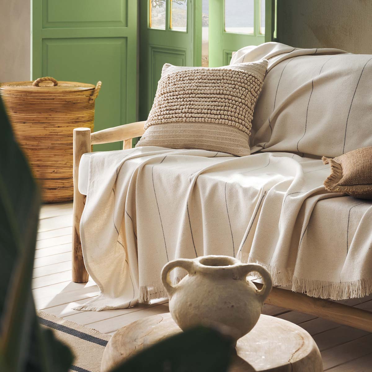 Ριχτάρι Καναπέ Διθέσιου (220x250) Gofis Home Izara Natural/Grey 185/05