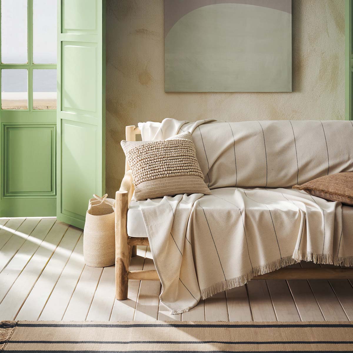 Ριχτάρι Καναπέ Τριθέσιου (220x300) Gofis Home Izara Natural/Grey 185/05