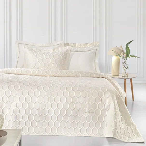 Κουβερλί King Size (Σετ 240x250) Guy Laroche Hive Ecru