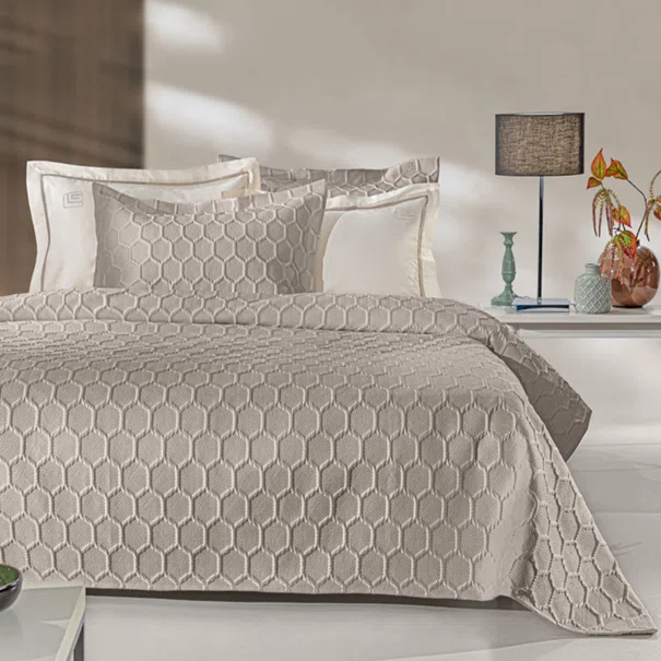Κουβερλί King Size (Σετ 240x250) Guy Laroche Hive Taupe