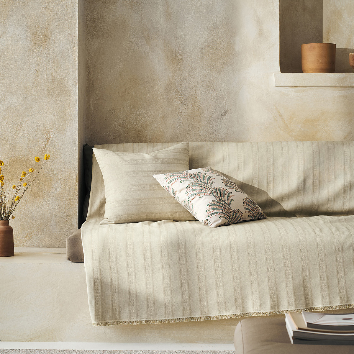Ριχτάρι Καναπέ Διθέσιου (180x250) Gofis Home Laurel Plant Green 731/18
