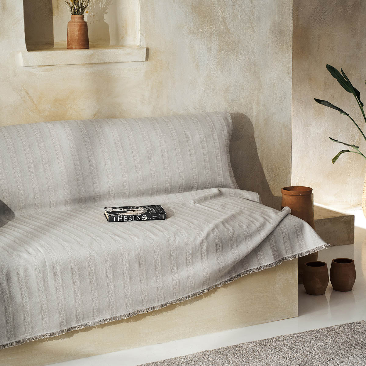 Ριχτάρι Καναπέ Τριθέσιου (180x310) Gofis Home Laurel Rock Grey 731/14