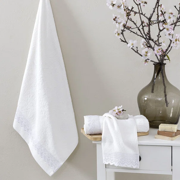 Πετσέτες Μπάνιου (Σετ 3τμχ) Nima Demur White 480gsm