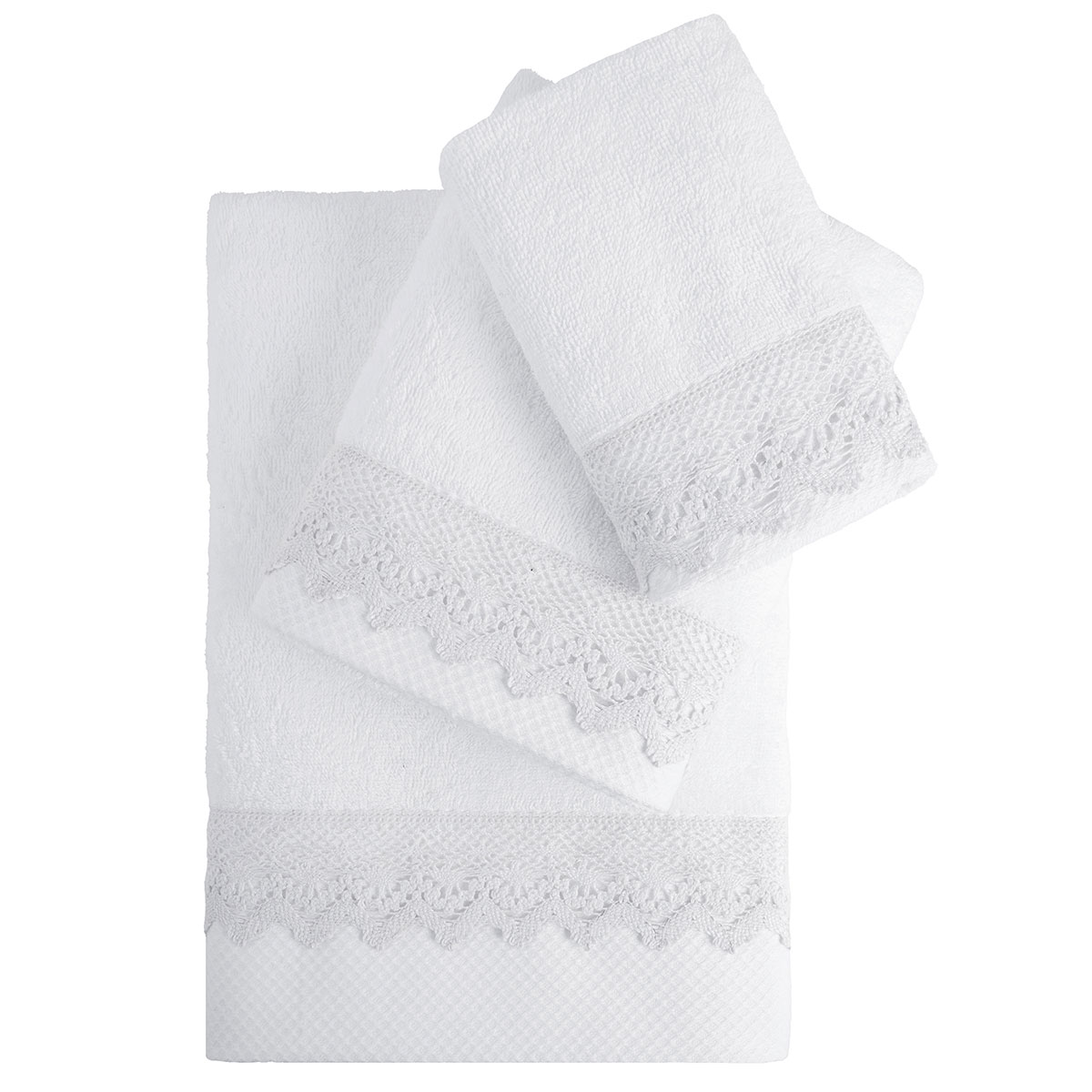 Πετσέτες Μπάνιου (Σετ 3τμχ) Nima Demur White 480gsm