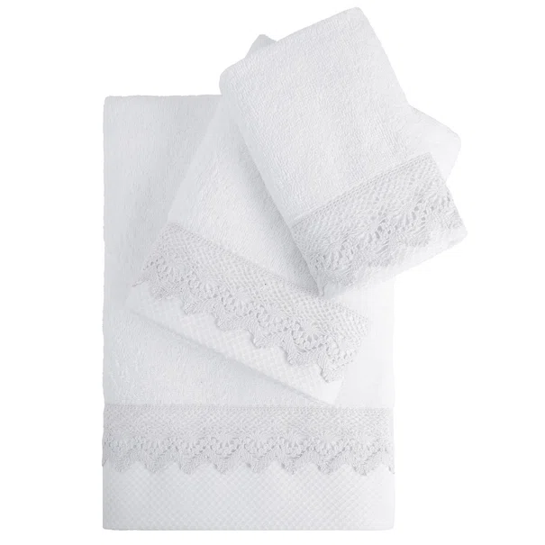 Πετσέτες Μπάνιου (Σετ 3τμχ) Nima Demur White 480gsm