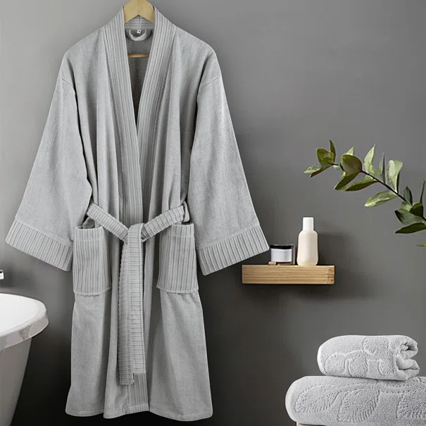 Μπουρνούζι Nima Velvet Kimono Grey