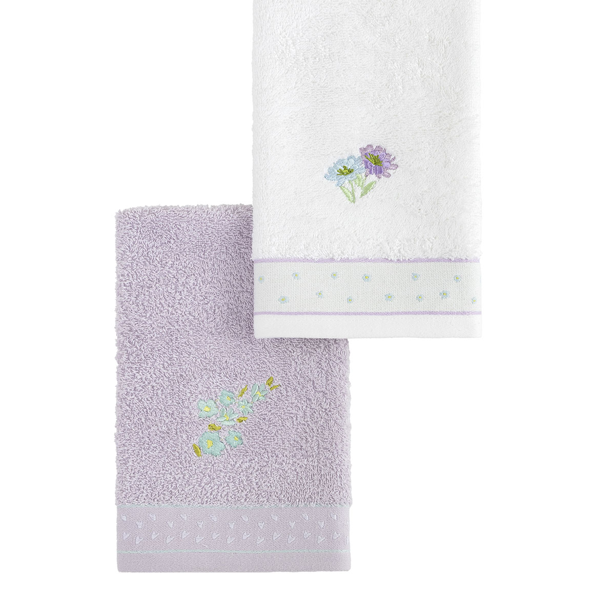 Πετσέτες Χεριών (Σετ 2Τμχ) Nima Lavender 420Gsm Λευκά Είδη Μπάνιου Σετ Spitishop