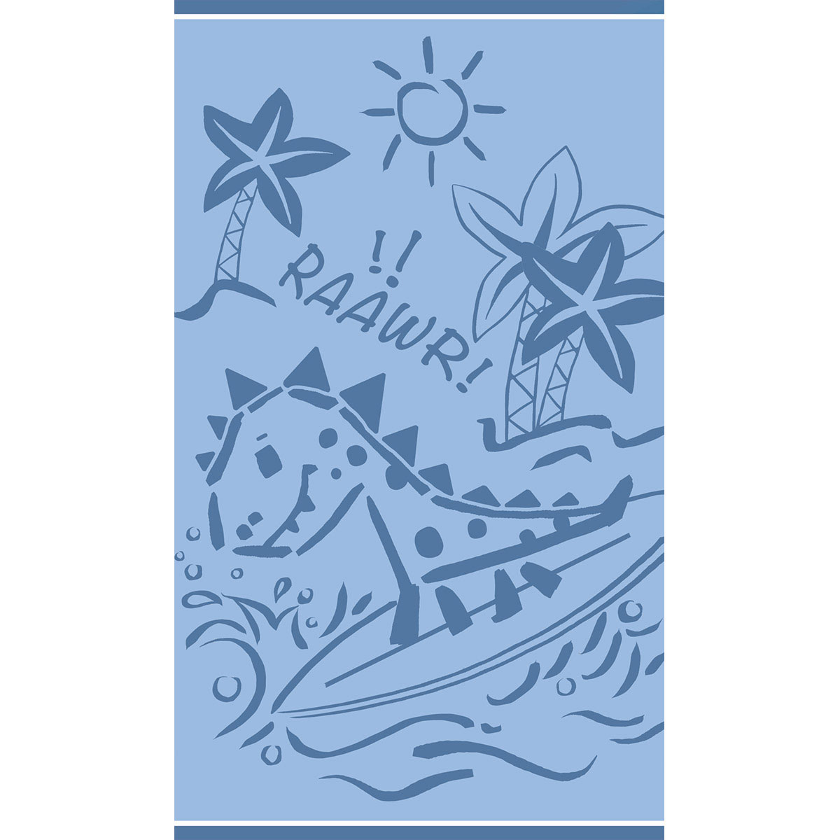 Παιδική Πετσέτα Θαλάσσης (70x120) Melinen Dinosaur Surfer Blue