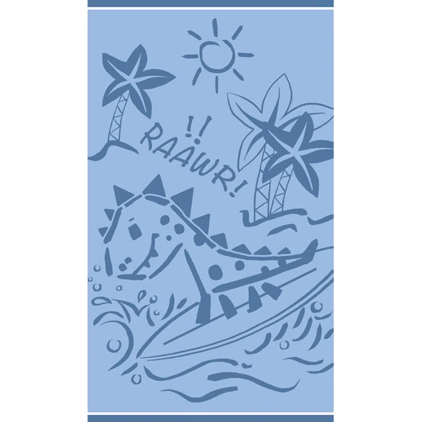 Παιδική Πετσέτα Θαλάσσης (70x120) Melinen Dinosaur Surfer Blue