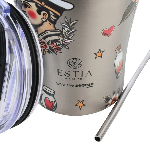 Ποτήρι Θερμός 350ml Estia Save The Aegean Old School Ink 01-31770