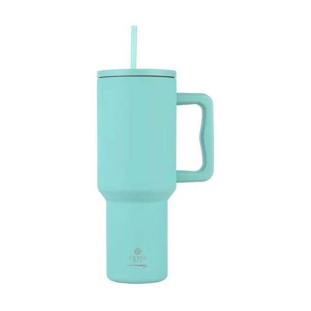 Κούπα Θερμός Με Λαβή & Καλαμάκι 1.2lt Estia Save The Aegean Tumbler Bermuda Green 01-32203