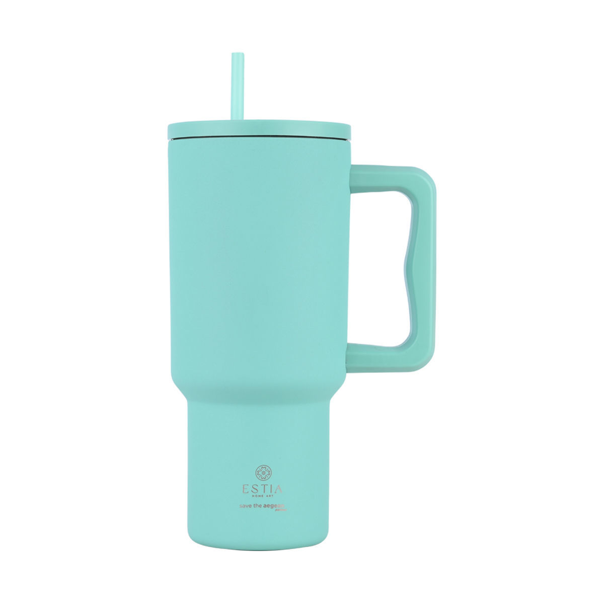 Κούπα Θερμός Με Λαβή & Καλαμάκι 900ml Estia Save The Aegean Tumbler Bermuda Green 01-32135