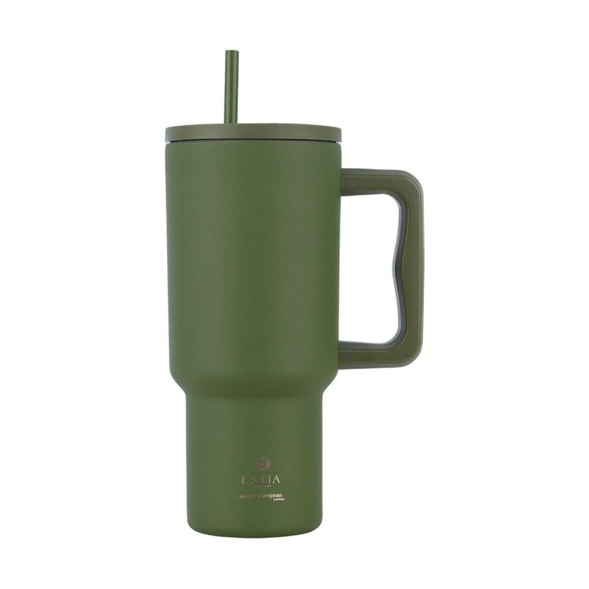 Κούπα Θερμός Με Λαβή & Καλαμάκι 900ml Estia Save The Aegean Tumbler Forest Spirit 01-32104