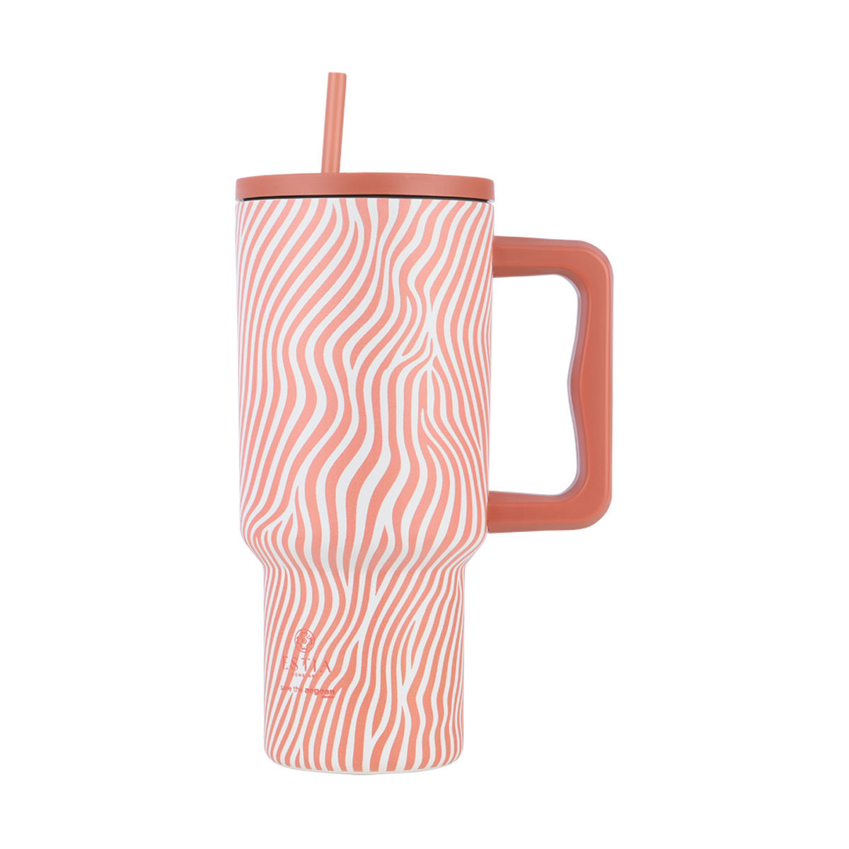 Κούπα Θερμός Με Λαβή & Καλαμάκι 900ml Estia Save The Aegean Tumbler Soft Ripple 01-32043
