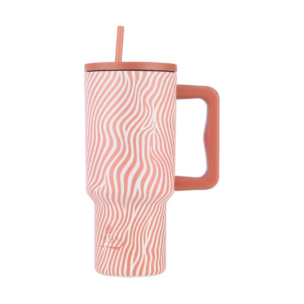 Κούπα Θερμός Με Λαβή & Καλαμάκι 900ml Estia Save The Aegean Tumbler Soft Ripple 01-32043