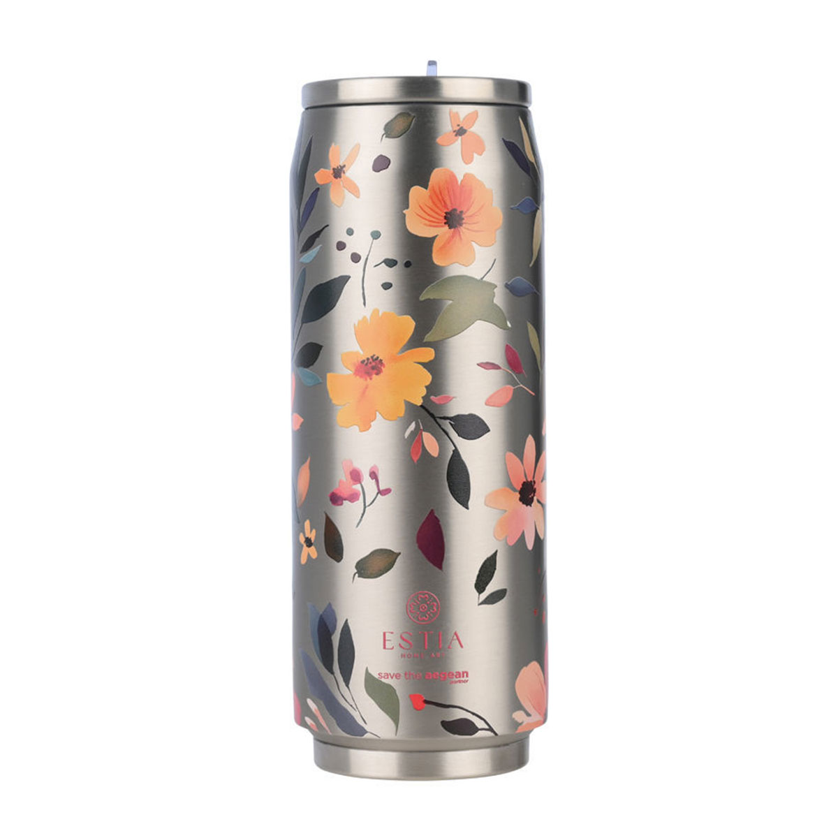 Ποτήρι Θερμός 500ml Estia Save The Aegean Silver Botanic 01-31299