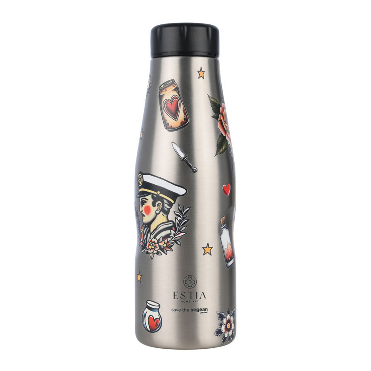 Μπουκάλι Θερμός 500ml Estia Save The Aegean Old School Ink 01-31626