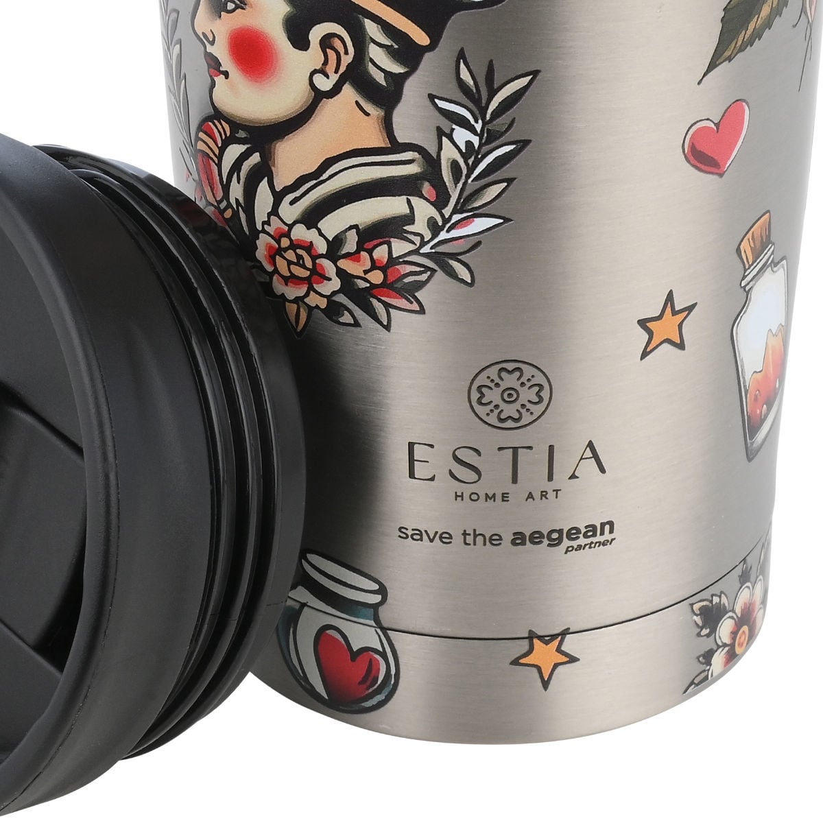 Ποτήρι Θερμός 350ml Estia Save The Aegean Old School Ink 01-31916