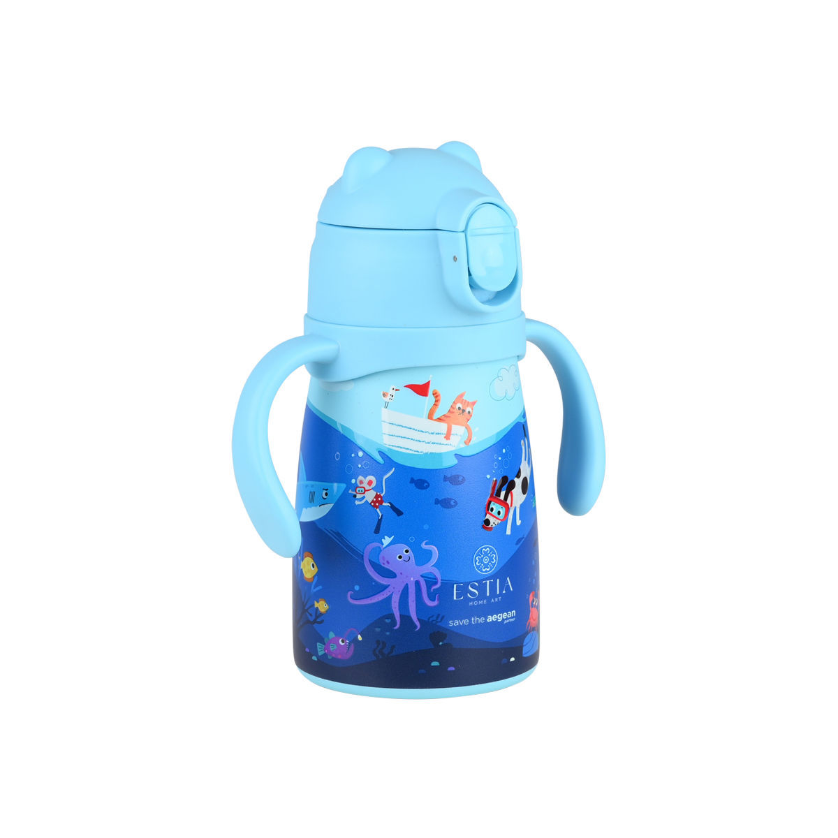 Παγούρι - Θερμός 300ml Με Καλαμάκι Estia Save The Aegean Ocean Play 01-33170