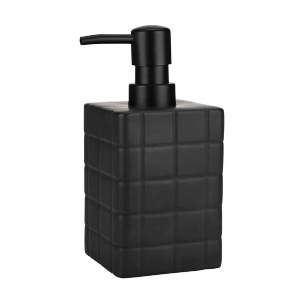 Dispenser Μπάνιου 450ml (7.5x7.5x15) Estia Tiles Μαύρο 02-27698