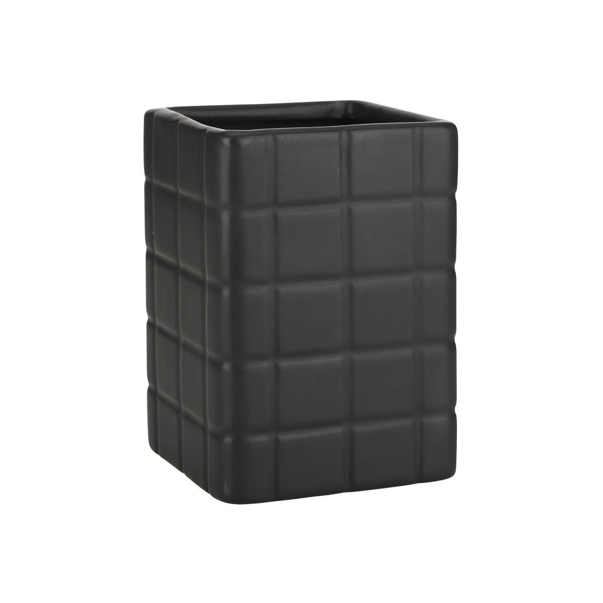 Ποτηροθήκη Μπάνιου (7.5x7.5x11) Estia Tiles Μαύρο 02-27704