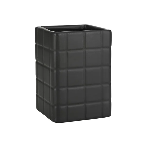 Ποτηροθήκη Μπάνιου (7.5x7.5x11) Estia Tiles Μαύρο 02-27704