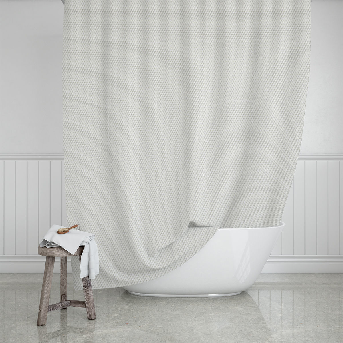 Κουρτίνα Μπάνιου (180x200) Με Κρίκους Estia Camellia Pearl 02-28084