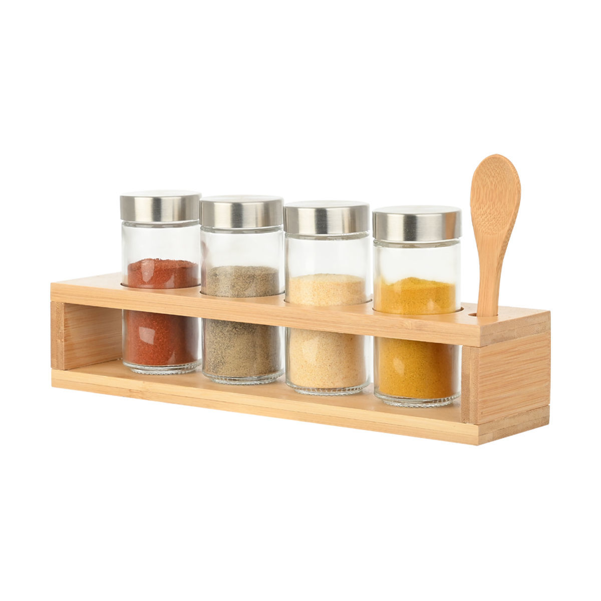 Βαζάκια Μπαχαρικών (Σετ 5τμχ) Σε Σταντ Estia Bamboo Essentials 01-28763