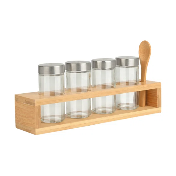 Βαζάκια Μπαχαρικών (Σετ 5τμχ) Σε Σταντ Estia Bamboo Essentials 01-28763