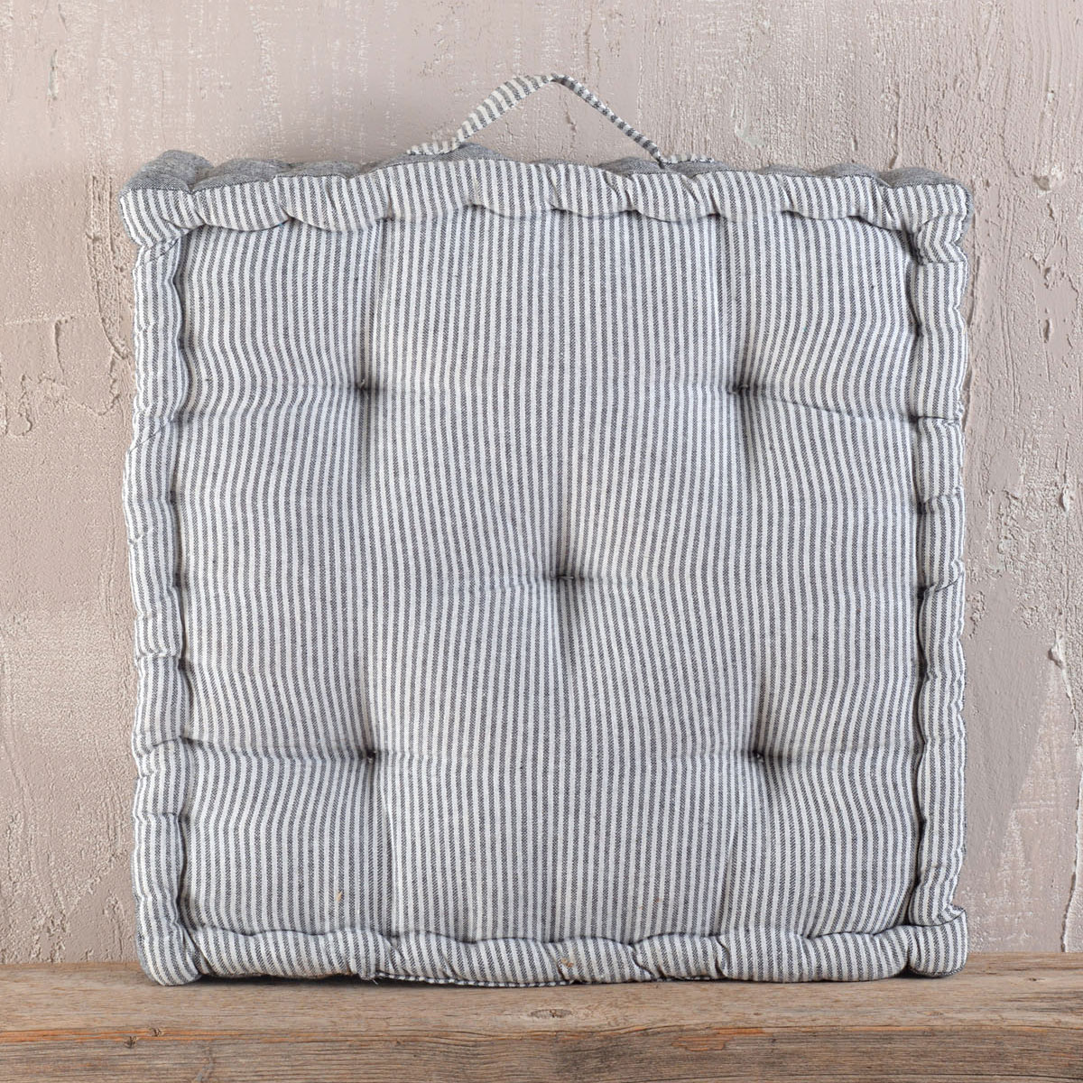 Μαξιλάρα Δαπέδου (48x48x10) Rythmos Kathy Grey Striped
