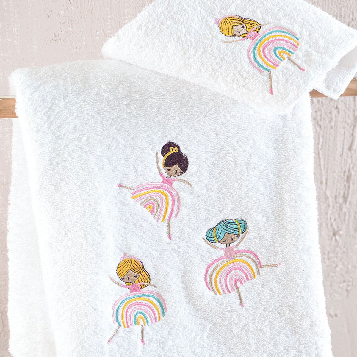 Παιδικές Πετσέτες (Σετ 2τμχ) Rythmos Rainbow Girls 500gsm