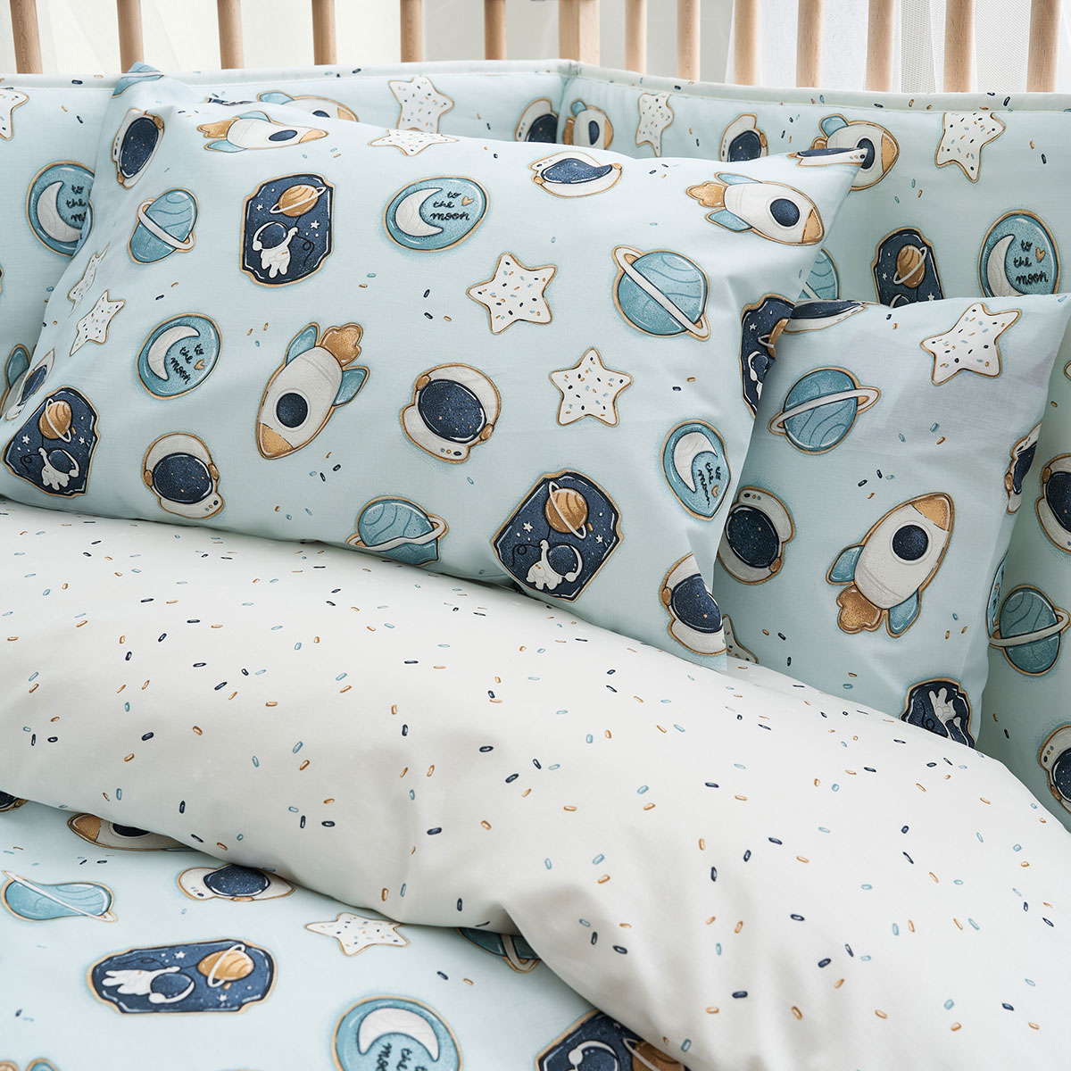 Πάπλωμα Κούνιας (110X150) 2 Όψεων Vesta Kids Cosmic Βρεφικά Προίκα Μωρού Παπλώματα Spitishop