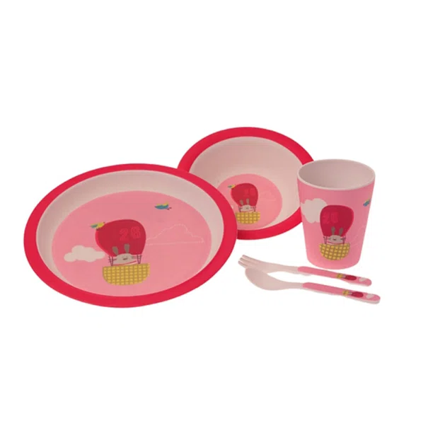 Παιδικό Σετ Φαγητού 5τμχ Gamberritos Balloon Pink