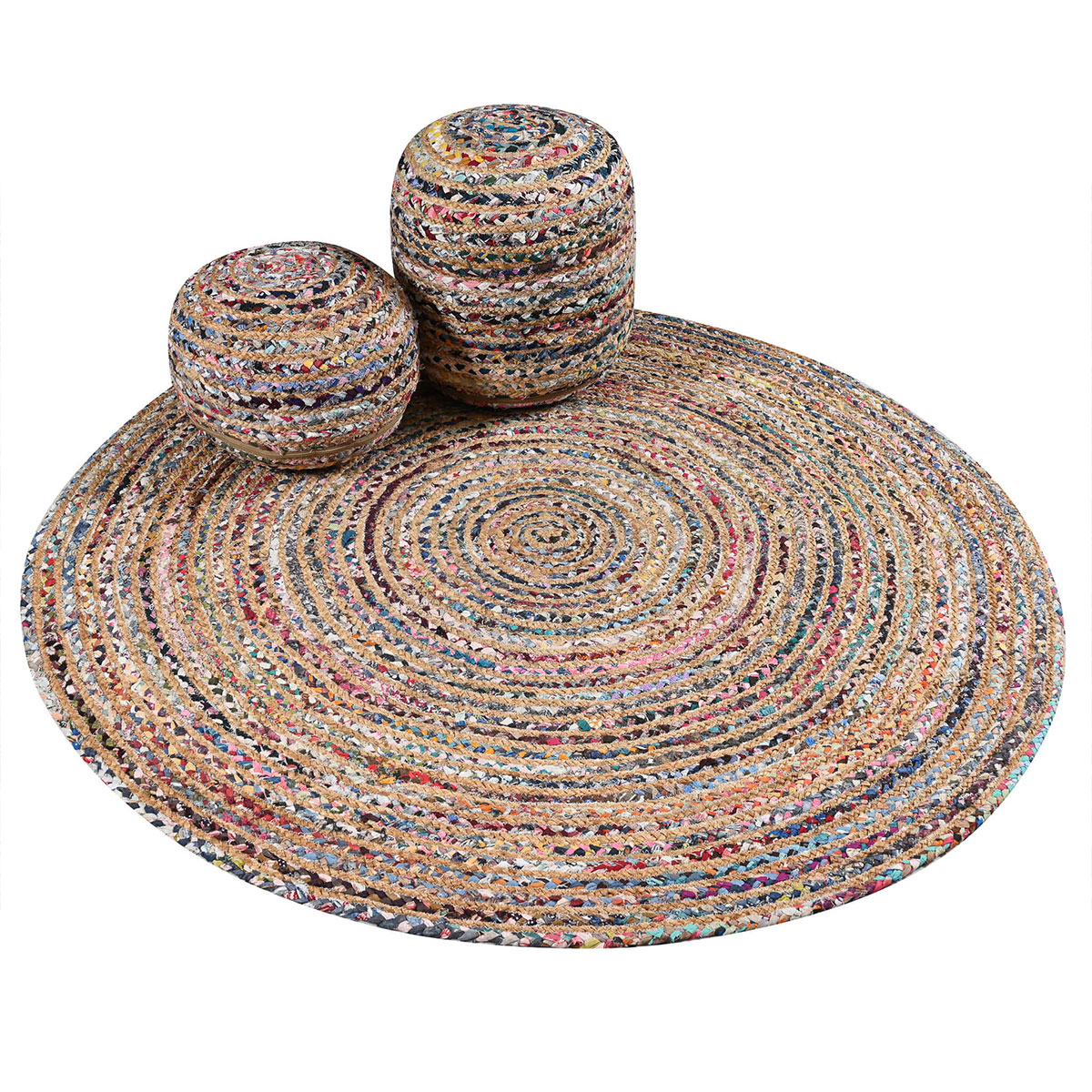 Στρογγυλό Χαλί All Season (Φ100) Pol Rugs Mats Jute Chindi Χαλιά Καλοκαιρινά Spitishop
